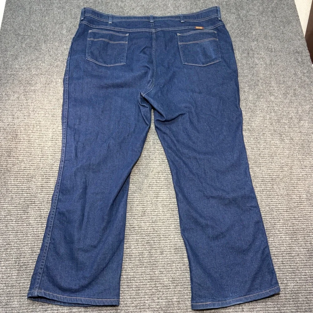 Vintage Wrangler USA Mens 48x30 Dark Wash Straight Leg Denim Jeans 85498PS